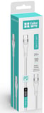 Кабель USB ColorWay Type-C - Type-C (braided nylon) (PD Fast Charging 240W) 5А 1м білий