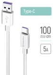 Кабель USB ColorWay Type-C (Fast Charging) 5.0А 1м білий