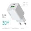 Мережевий зарядний пристрій ColorWay GaN Mini 30W PD Port PPS USB (Type-C PD + USB QC4.0) біле