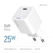 Мережевий зарядний пристрій ColorWay GaN Mini 25W PD Port PPS USB-C біле