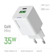 Мережевий зарядний пристрій ColorWay GaN Mini 35W PD Port PPS USB (Type-C PD + USB QC4.0) біле