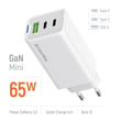 Мережевий зарядний пристрій ColorWay GaN Mini 65W PD Port PPS USB (USB-2C1A) біле