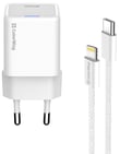 ColorWay GaN Mini 20W PD Port PPS USB-C білий cable Lightning
