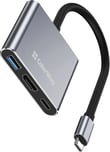 USB-хаб (док-станція) ColorWay USB-C 3-в-1 Type C PD 100W/USB3.0/HDMI 4К Grey (CW-HUB08)