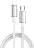 Кабель USB ColorWay Type-C (zinc alloy braided) (PD Fast Charging 100W) 5А 1м білий