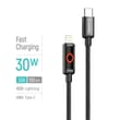 Кабель USB ColorWay Type-C - Apple Lightning (Breathing Light) (PD Fast Charging 30W) 1м чорний