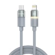 Кабель ColorWay Type-C - Apple Lightning (warm light) (PD Fast Charging 30W) 1м сірий (CW-CBPDCL092-G