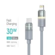 Кабель ColorWay Type-C - Apple Lightning (warm light) (PD Fast Charging 30W) 1м сірий (CW-CBPDCL092-G