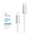 Кабель USB ColorWay Type-C - Apple Lightning (zinc alloy braided) (PD Fast Charging 30W) 2м білий
