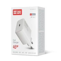 Мережевий зарядний пристрій ColorWay COLORWAY Power Delivery Port PPS USB Type-C (45W) біле | Фото 1