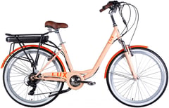 Электровелосипед Dorozhnik 26" ST eLUX Vbr FR рама-17"500Вт пудровий PANTONE 162 C 2025(ELB-D-26-257)з електропр | Фото 1