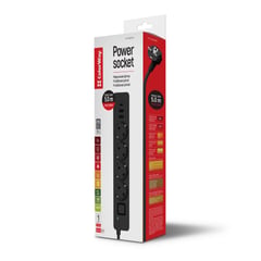 Мережевий фільтр ColorWay 4 розетки/3USB (2USB-A + 1 TYPE-C) (24W) Black 5M