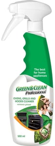 Чистячий засіб для побутової техніки Green&Clean Professional Засіб для чищення духовок, витяжок та грилів, 500 мл(GC80648) | Фото 1