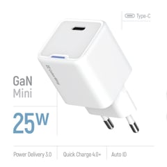 Мережевий зарядний пристрій ColorWay GaN Mini 25W PD Port PPS USB-C біле | Фото 1