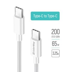 Кабель USB ColorWay Type-C - Type-C (TPE) (PD Fast Charging 65W) 3.0А 2м білий | Фото 1