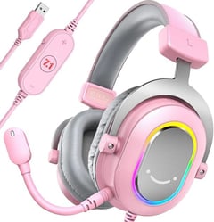 Игровые наушники Fifine H6 RGB 7.1 Pink (H6P) | Фото 1