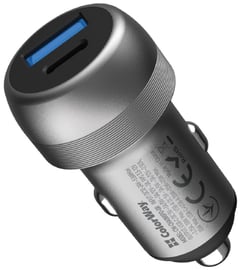 Автомобільний зарядний пристрій ColorWay 2USB (Type-C PD35W + USB QC3.0 35W) (70W) Gray | Фото 1
