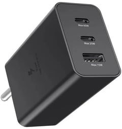Мережевий зарядний пристрій Samsung 65W Power Adapter Trio (w/o cable) Black (EP-T6530NBEGEU) | Фото 1