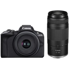 Цифровая фотокамера Canon EOS R50 + RF-S 18-45 IS STM + RF 75-300 Black (5811C150BA) | Фото 1