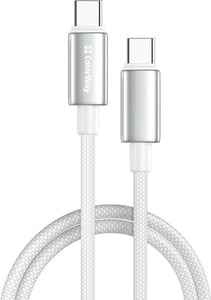 Кабель USB ColorWay Type-C (zinc alloy braided) (PD Fast Charging 100W) 5А 1м білий | Фото 1