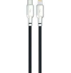 Кабель USB Gelius Full Silicon GP-UCN001CL Type-C to Lightning Black/White (1.2m) (20W) | Фото 1