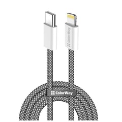 Кабель USB ColorWay Type-C - Apple Lightning (PDF Fast Charging 27W) 2м чорний | Фото 1