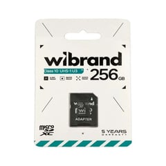 Карта пам'яті microSD Wibrand microSDXC (UHS-1 U3)256Gb class 10 (adapter SD) | Фото 1