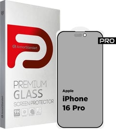 Защитное стекло ArmorStandart Pro Anti-spy Matte для Apple iPhone 16 Pro Black (ARM79399) | Фото 1