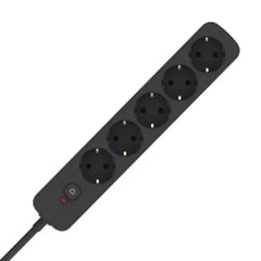 Мережевий фільтр ColorWay 10A/2500W (CCA-3G1MM) 5 розеток/5M Black | Фото 1