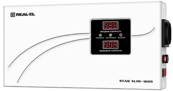 Стабилизатор напряжения REAL-EL STAB SLIM-1000, White | Фото 2