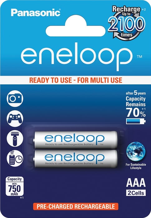 Аккумулятор PANASONIC Eneloop AAA 750 2BP mAh NI-MH (BK-4MCCE/2BE) | Фото 3
