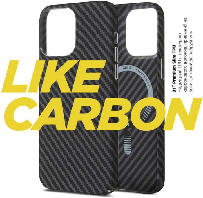 Чехол для смартфона ArmorStandart LikeCarbon MagCase для iPhone 14 Pro Max Black (ARM66366) | Фото 3