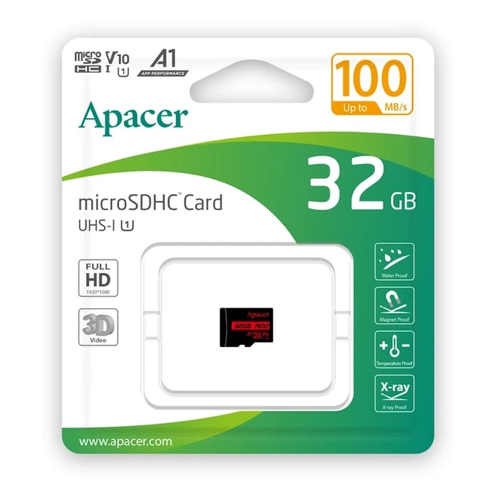 Карта пам'яті microSD APACER microSDHC (UHS-1) 32Gb class 10 V10 A1 R100MB/s(AP32GMCSH10UB-RA) | Фото 3