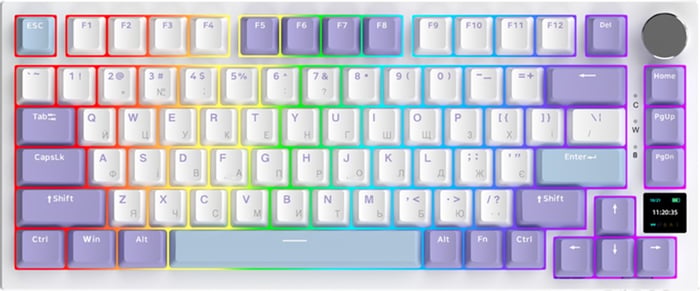Клавиатура A-jazz AK820 Pro Flying Fish Switch Purple RGB USB/Wireless/Bluetooth UA Purple (AK82 | Фото 2