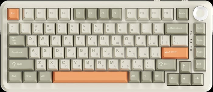 Клавіатура Ajazz AK820 MAX Flying Fish Switch RGB Wireless/Bluetooth/USB Beige (AK820MAX-FF-R) | Фото 2