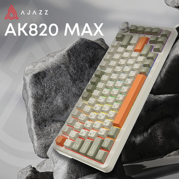 Клавіатура Ajazz AK820 MAX Flying Fish Switch RGB Wireless/Bluetooth/USB Beige (AK820MAX-FF-R) | Фото 3