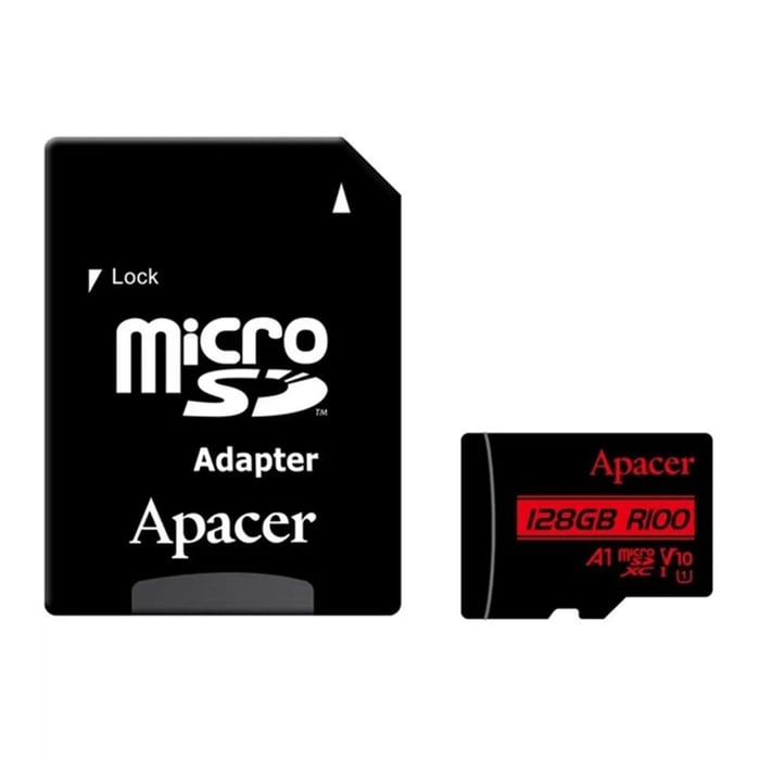 Карта пам'яті microSD APACER microSDXC (UHS-1)128Gb class 10 V10 A1 R100MB/s (adapter SD)(AP128GMCSX10UB-R) | Фото 2