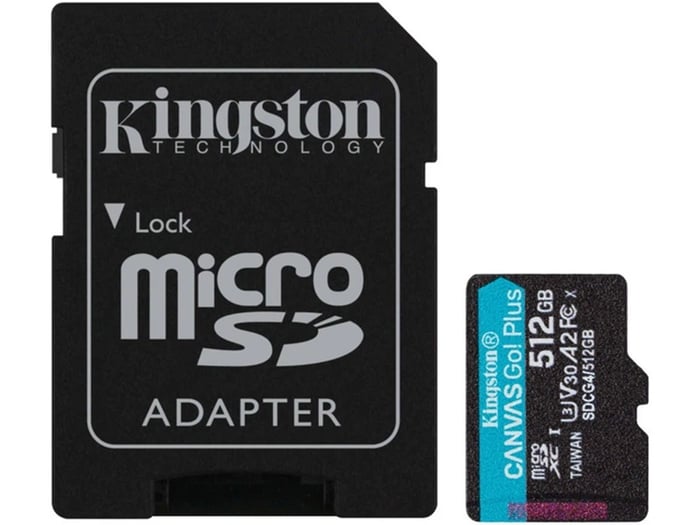 Карта пам'яті microSD KINGSTON microSD 512GB C10 UHS-I U3 A2 V30 + SD (SDCG4/512GB) | Фото 2