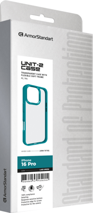 Чохол-накладка ArmorStandart UNIT2 для Apple iPhone 16 Pro Lake Green (ARM78758) | Фото 3