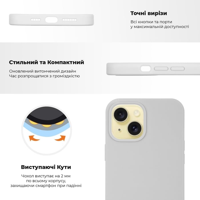 Чехол для смартфона ArmorStandart Original Silicone Case для Apple iPhone 15 Black (ARM69822) | Фото 3