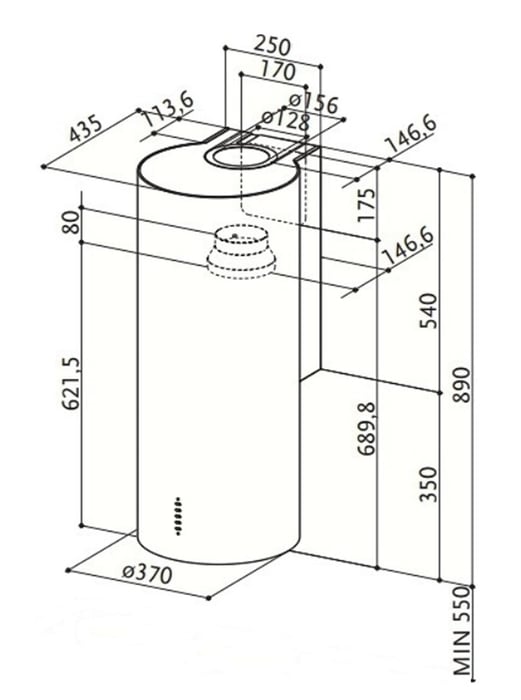 Встраиваемая вытяжка FABER Cylindra 2 Ev8 2El Xh890(110.0332.307) | Фото 3