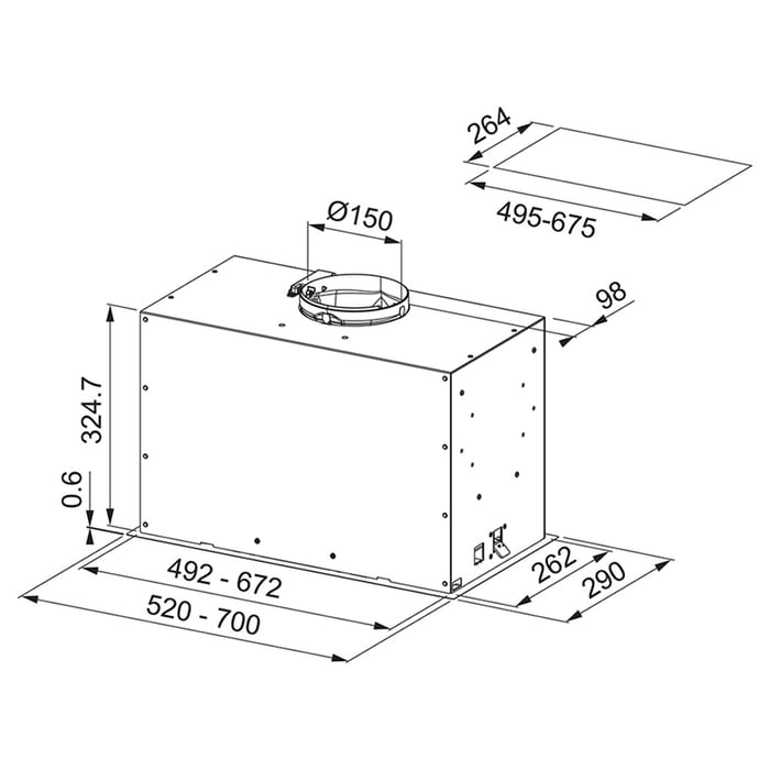 Встраиваемая вытяжка FRANKE Box Flush Evo FBFE XS A70(305.0665.361) | Фото 3