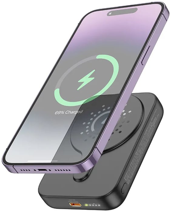 Аккумулятор Hoco J117A Esteem 10000mAh PD20W с беспроводной зарядкой 15W (MagSafe 7.5W) (Черный) | Фото 3