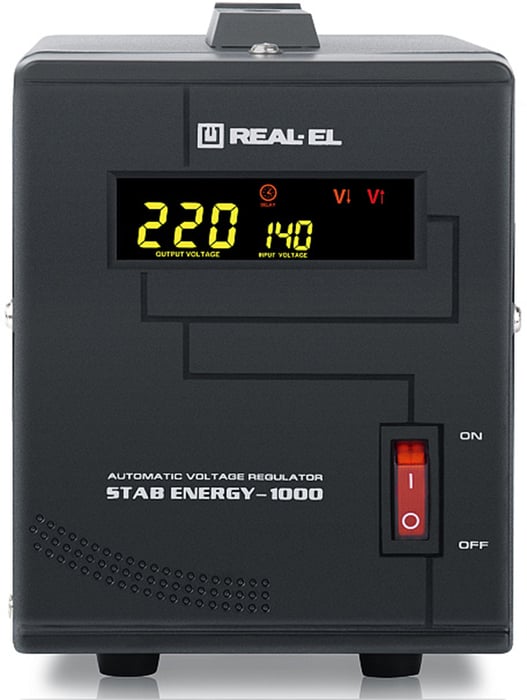 Стабилизатор напряжения REAL-EL STAB ENERGY-1000, 800Вт, black | Фото 3
