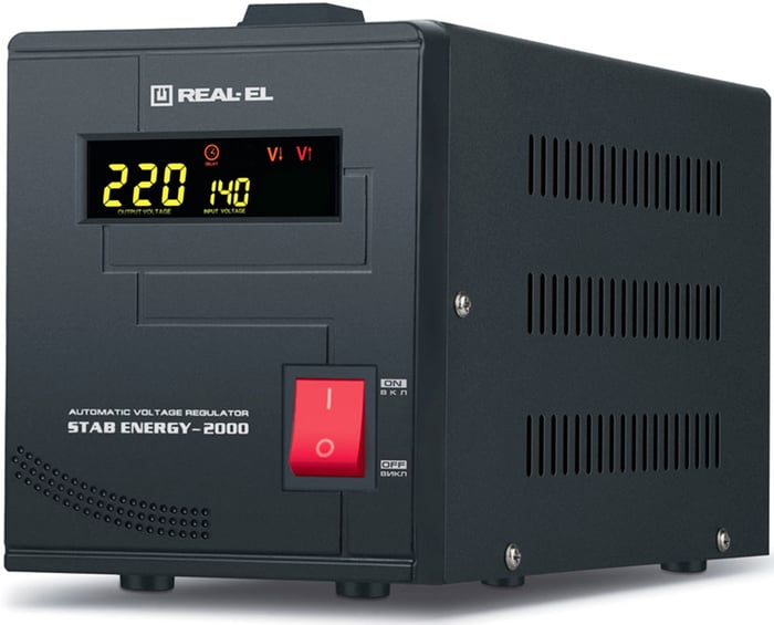 Стабилизатор напряжения REAL-EL STAB ENERGY-2000, 1600Вт, black | Фото 2