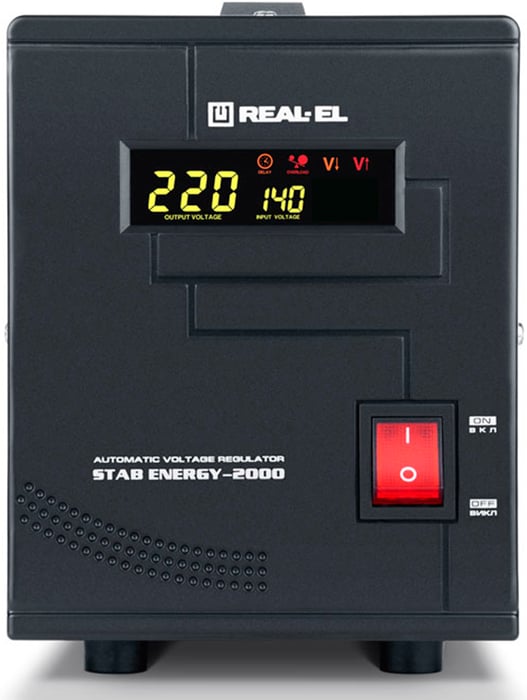 Стабилизатор напряжения REAL-EL STAB ENERGY-2000, 1600Вт, black | Фото 3
