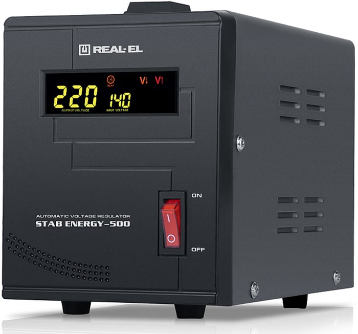 Стабилизатор напряжения REAL-EL Stab Energy-500 Black | Фото 2