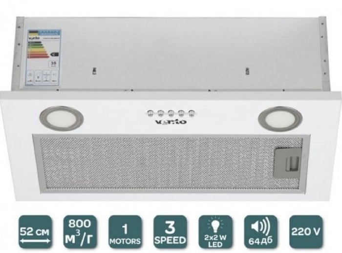 Витяжка вбудована Ventolux PUNTO 52 WH (900) PB PC | Фото 3