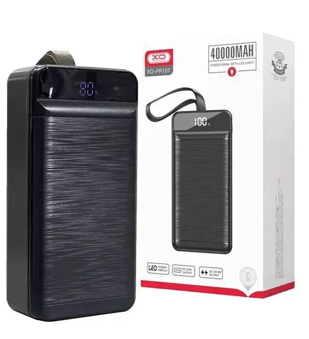 Акумулятор XO PR157 40000mAh PD20W/QC22.5W Швидка зарядка (Чорний) | Фото 2