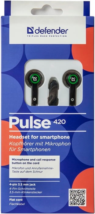 Дротові навушники DEFENDER Pulse 420 Black/Green (63422) | Фото 3